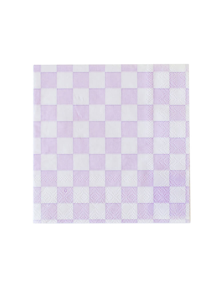 Jollity & Co Purple Two Tone Checkered Large Napkins