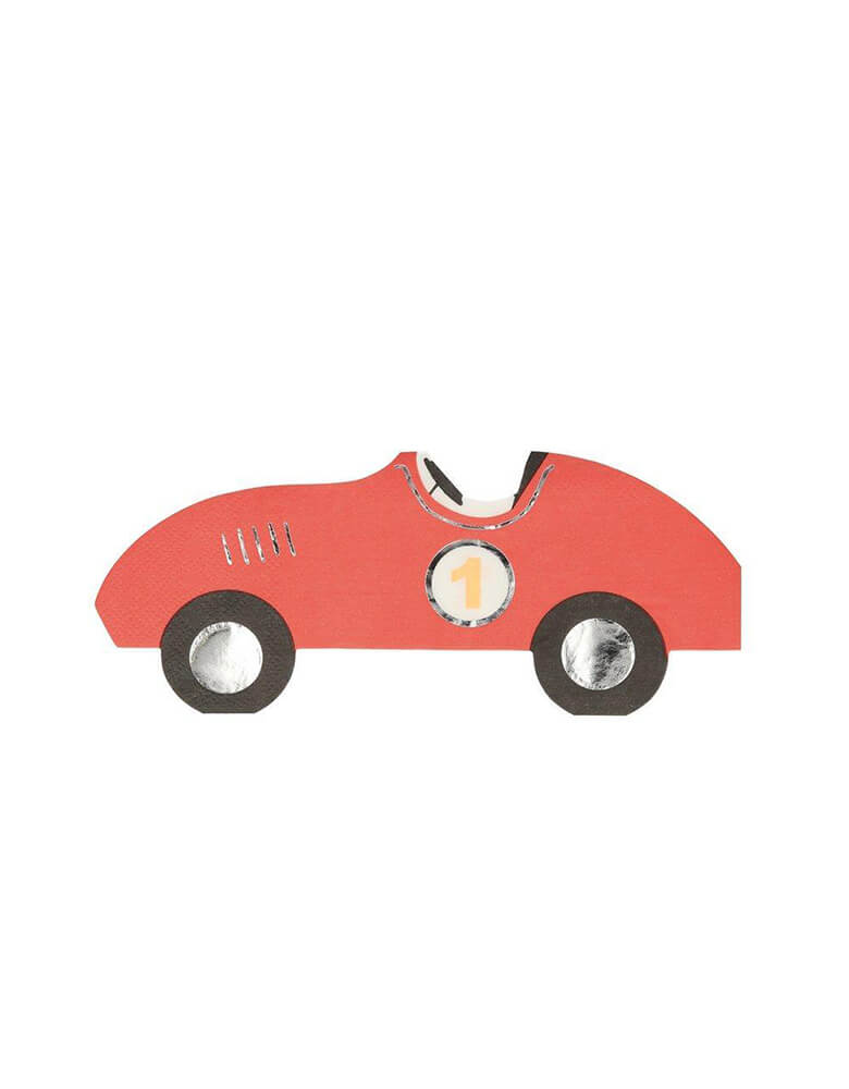 Meri Meri Vintage Race Car Napkin in Red