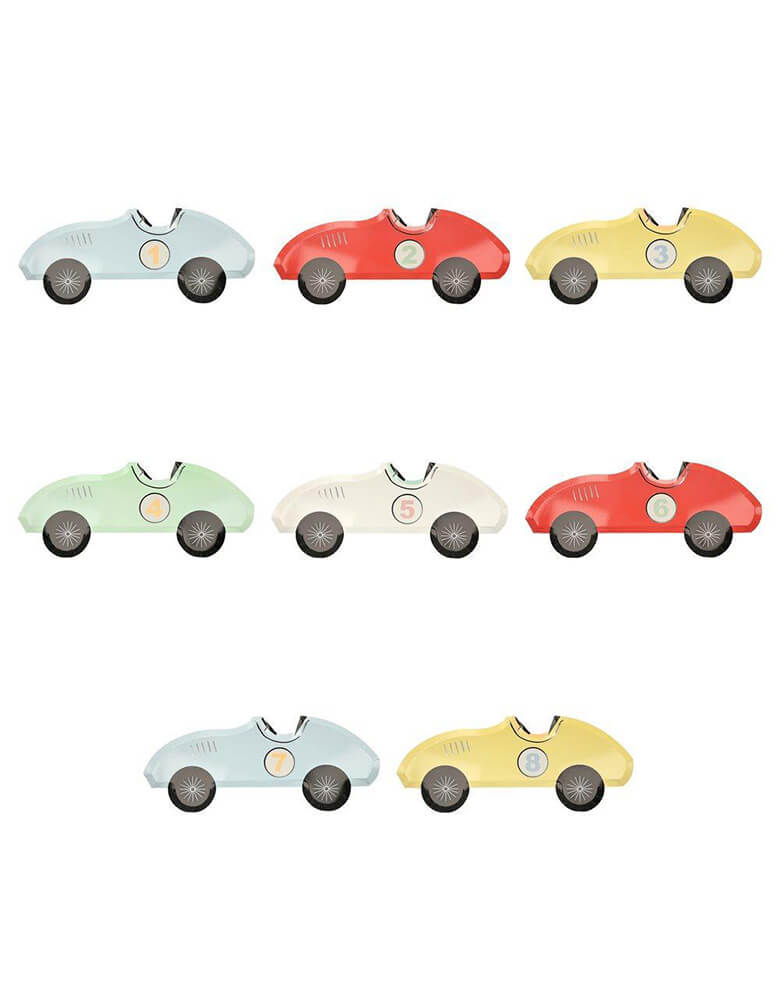 Get your engines ready because these racecar plates are ready to go. > Includes 8 plates in 5 colors> Size: 15.5" x 6.25 ... Meri Meri · 15.5 inches · 8 piece set