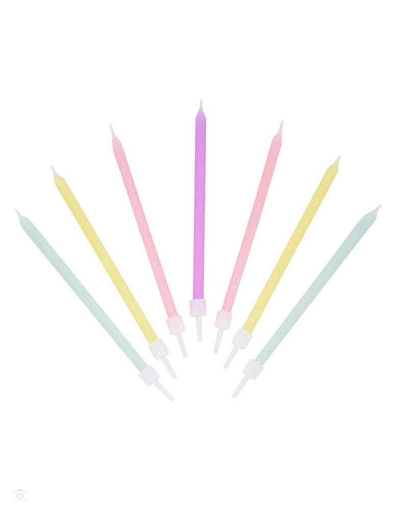 Rainbow Pastel Birthday Candles (Set of 16)