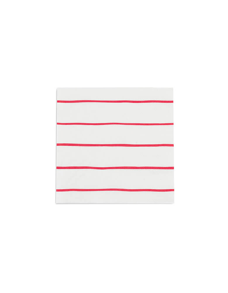 Red Striped Small Napkins (Set of 16)