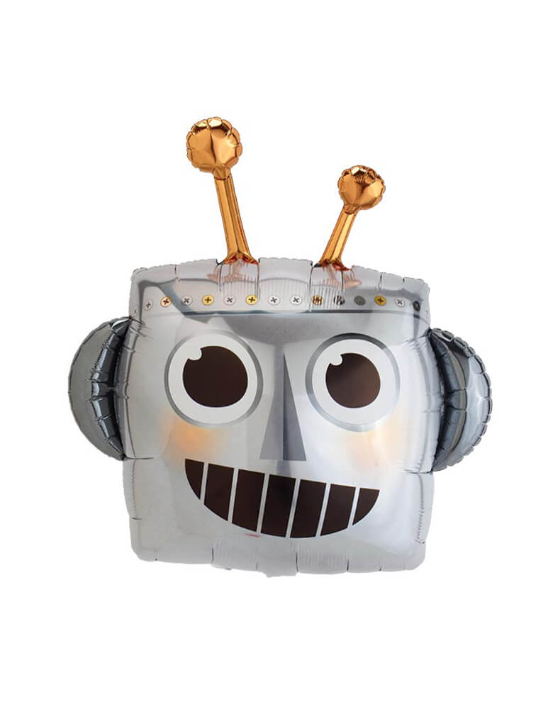 Qualatex 30" Robot Head Shaped Foil Balloon for Boy's robot themed birthday Party