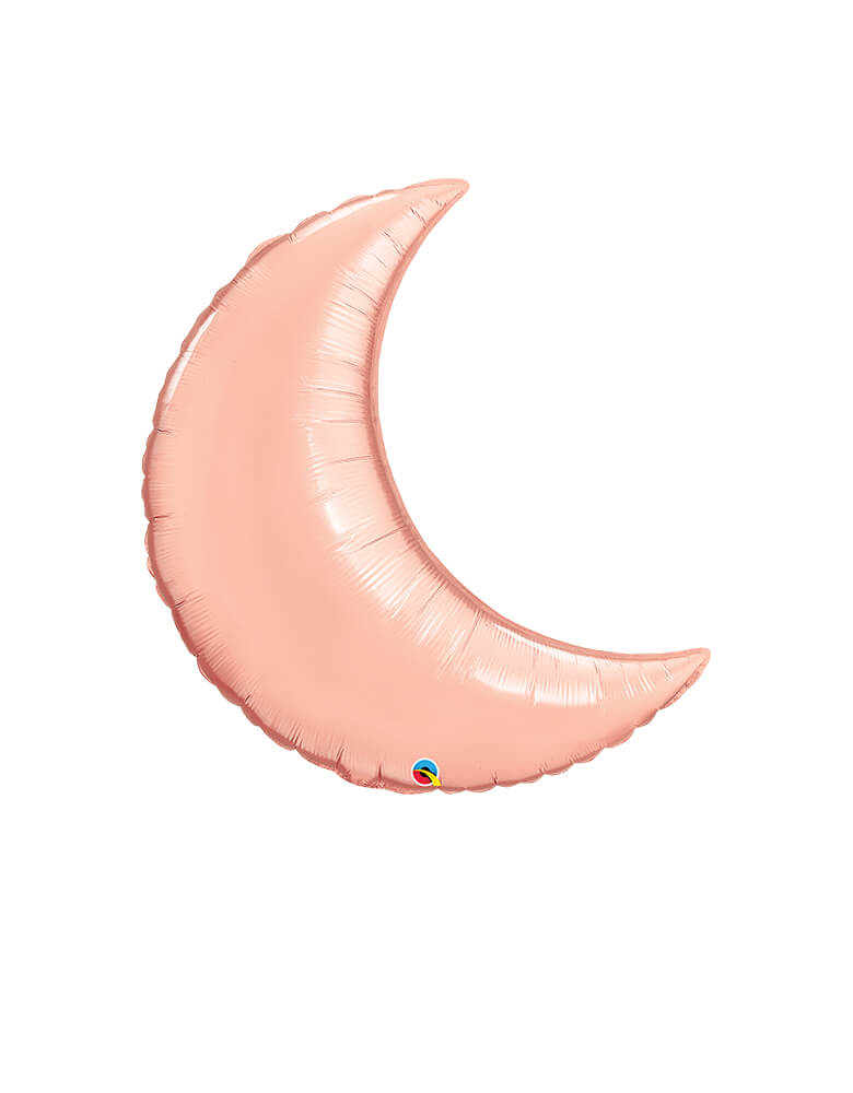 Qualatex Balloons -  35" Crescent Moon. Rose Gold Crescent Moon Foil Mylar Balloon