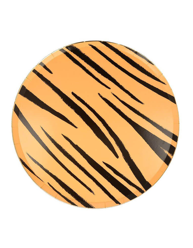 Meri Meri 10.5" Safari Animal Print Dinner Plates in Tiger Stripes