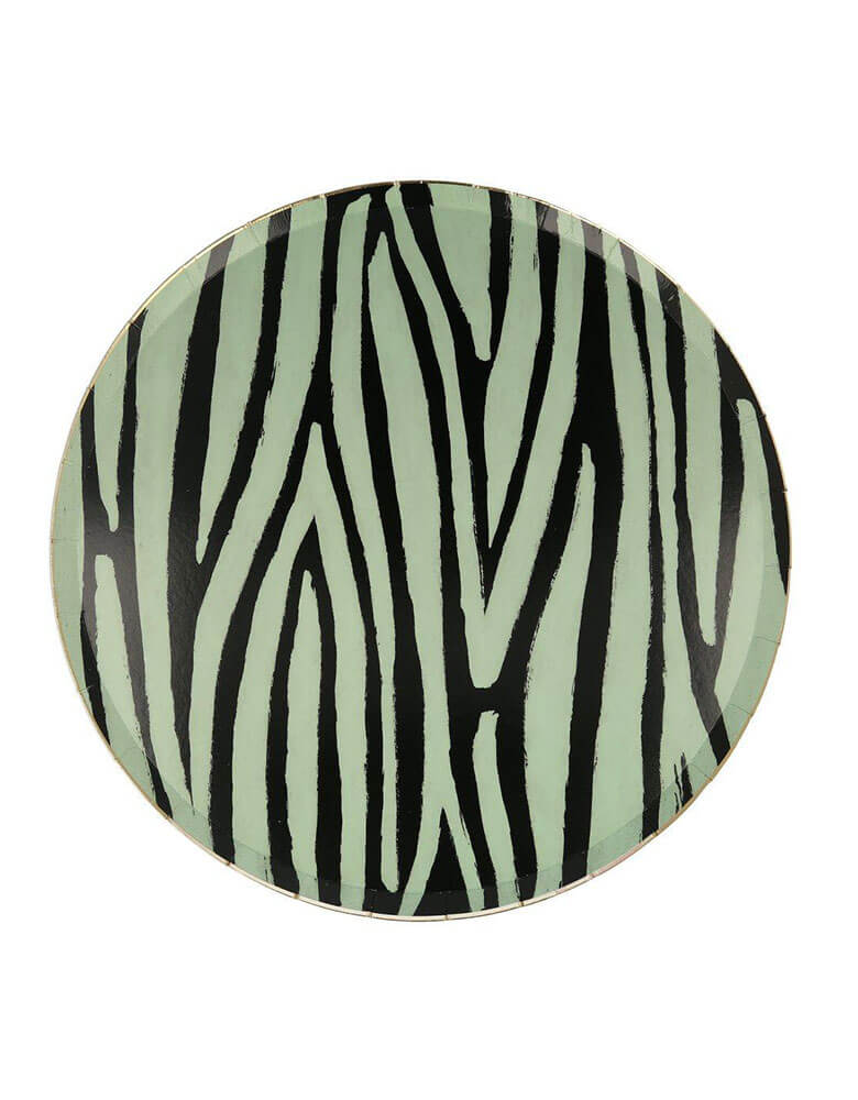 Meri Meri 10.5" Safari Animal Print Dinner Plates in Zebra Stripes Design