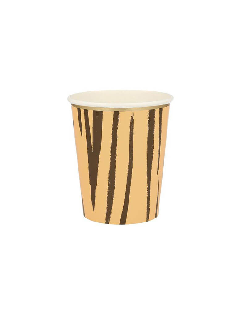Meri Meri Safari Animal Print 9 oz Party Cup in Tiger Stripes design