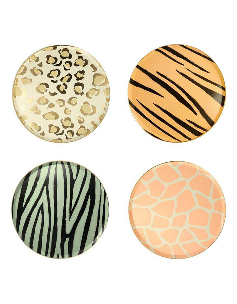 Meri Meri Safari Animal Print 8.25 inch Side Plates in 4 Designs