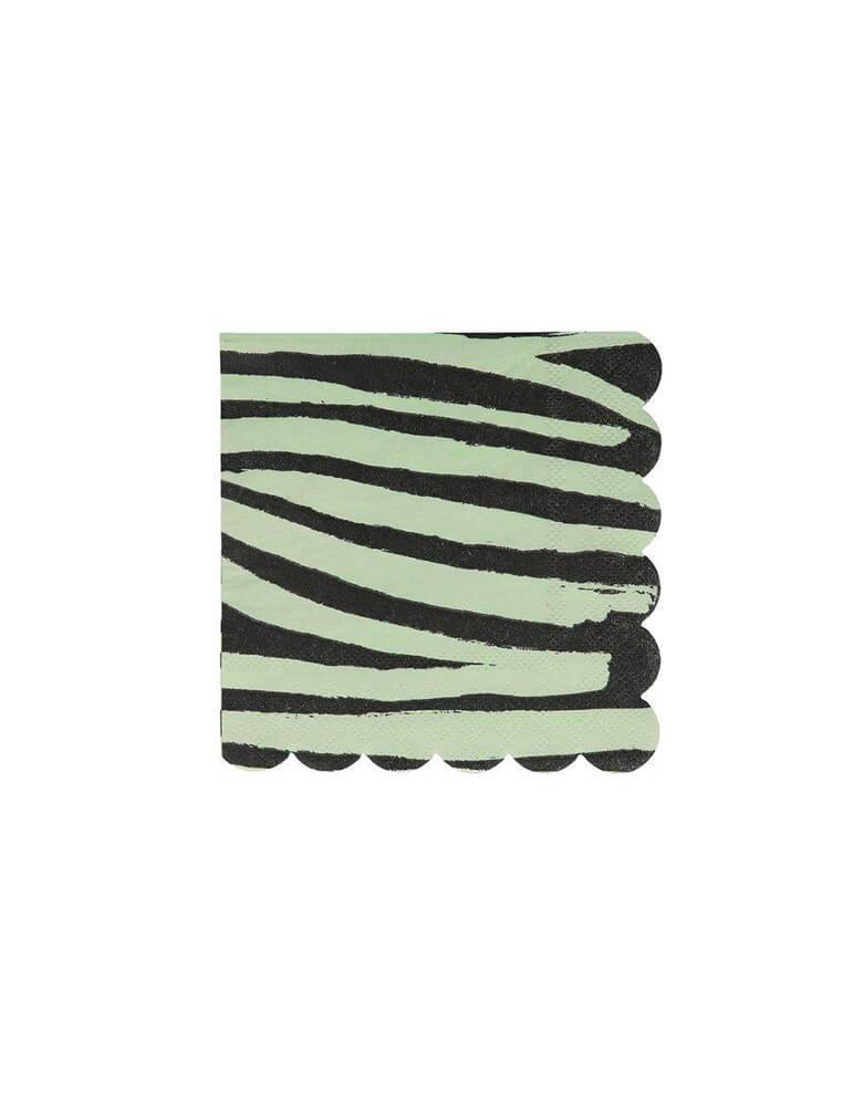 Meri Meri Safari Animal Print 5" Small Napkins in zebra stripes design