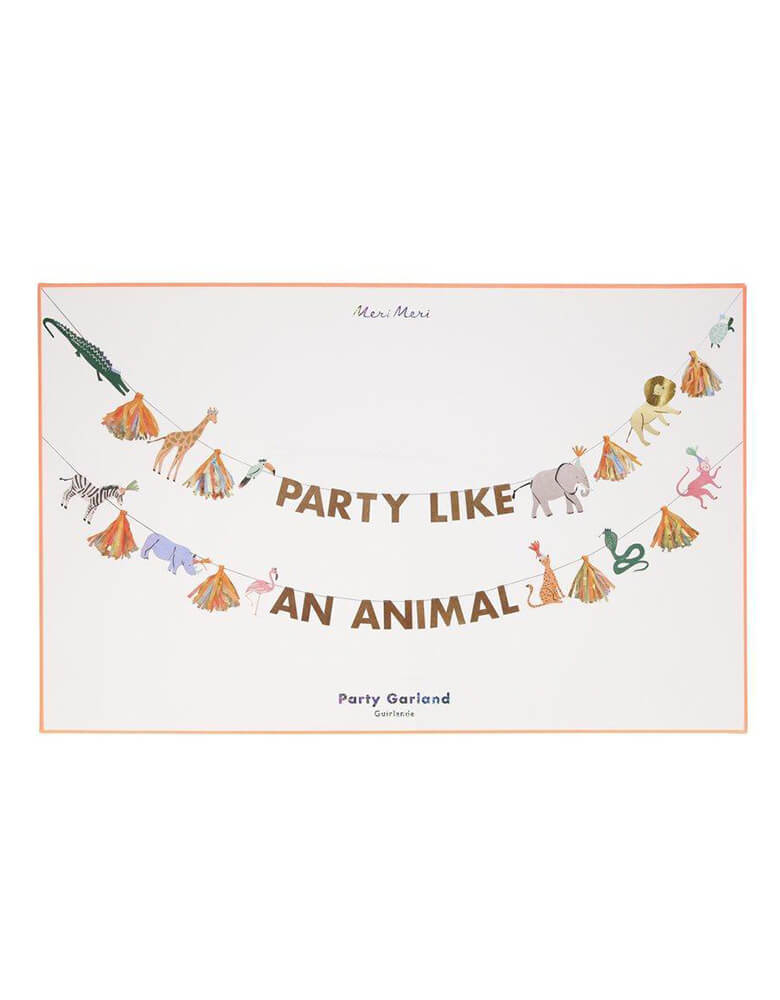 Meri Meri 12.5' Safari Animals Large Garland Set in Package 