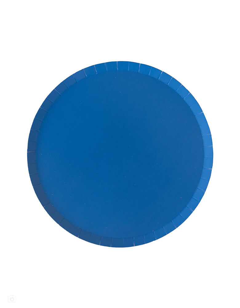 Momo Party's Sapphire Blue Dessert Plates by Jollity & Co. This 8 inches round paper plate in Sapphire Blue color, featuring delicate low profile rim with a flat base, it’s perfect for mix and match for everyday celebration occasions!