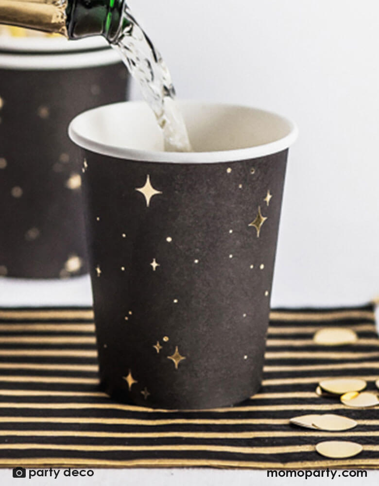 Shining Stars Black Paper Cups (Set of 6)