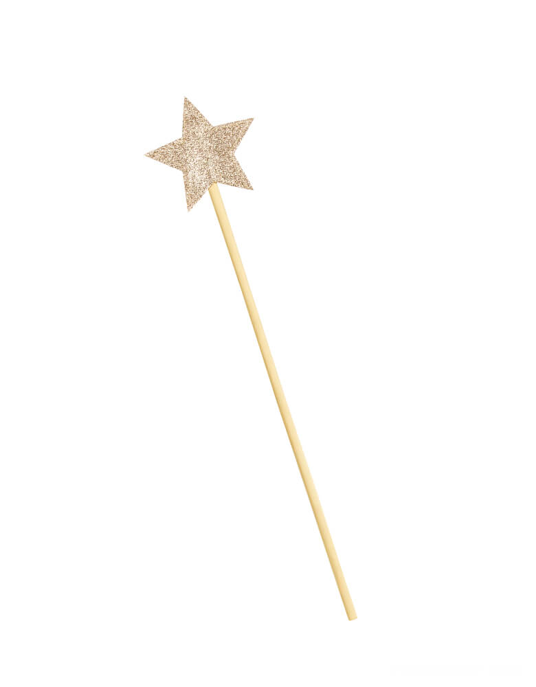 Party Deco Shining Star Wand. 14.17 x 3.35 inches. This sparkly gold wand is a perfect addition to your little one's princess, fairy party or any fun time for magic princess 