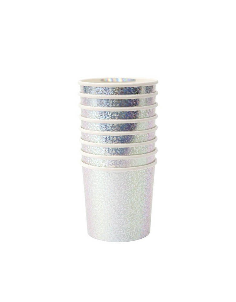 Silver Sparkle Tumbler Cups (Set of 8)