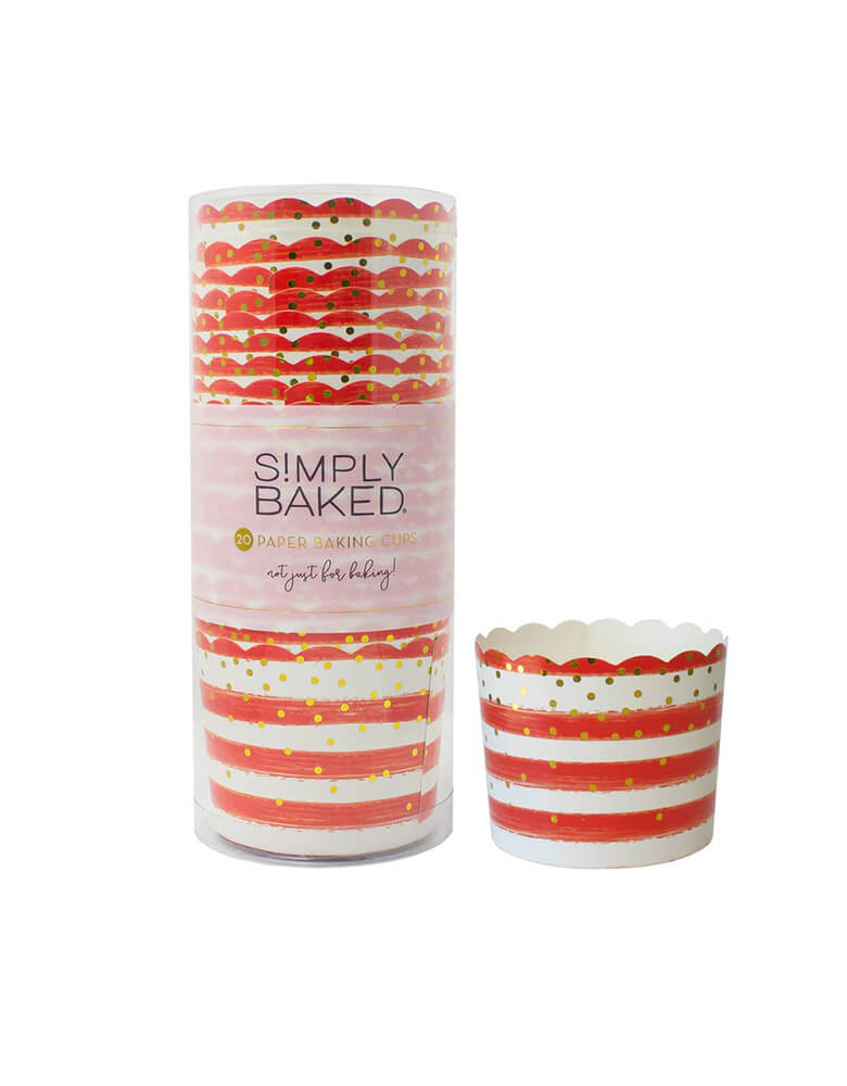 Simply-Baked-Red-Gold-Confetti-Food-Cups set of 20 great for a 4th of July party or kids fire truck themed birthday party