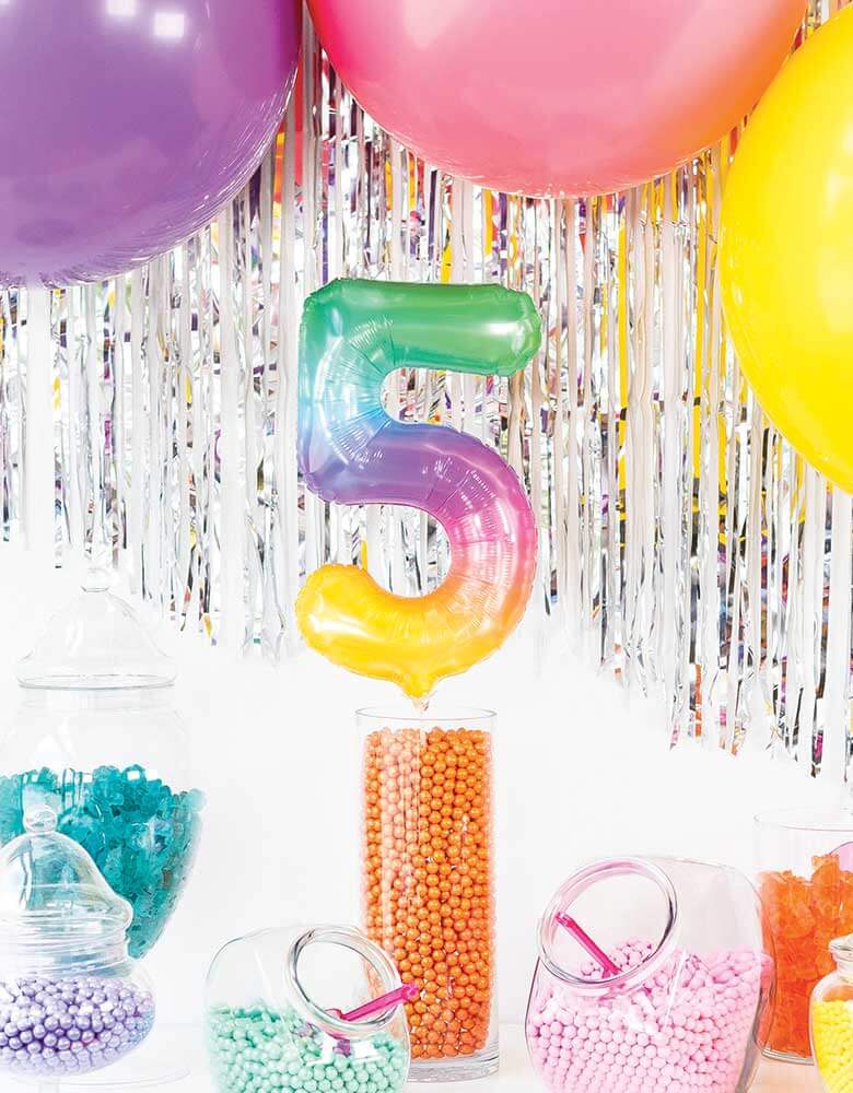 Northstar Balloons_16"_Small-Airfill-Only-Jelli-Rainbow-Number-Foil-Balloon