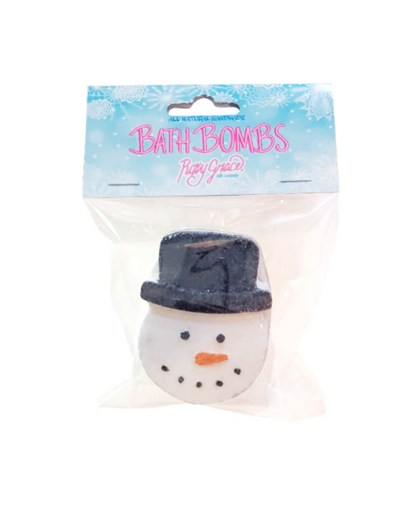 Roxy Grace - Snowman Bath Bomb. Help Santa fill those stockings with this unique stocking stuffer gift. This adorable snowman head shaped bath bomb with carrot nose and black hat is sure to make bath time fun! Made with the finest quality all-natural ingredients, this bath bomb is perfect for winter bathtime, christmas family activity, stocking stuffers and holiday gift.
