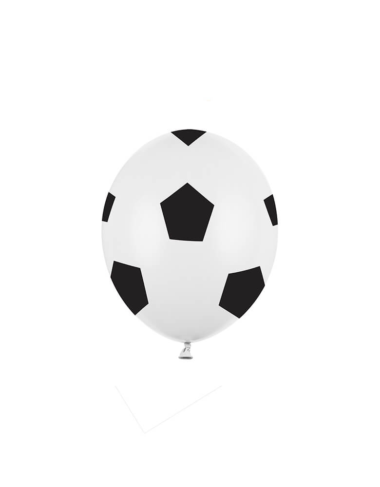 Party Deco 11" Black and White Soccer Ball Latex Balloon 