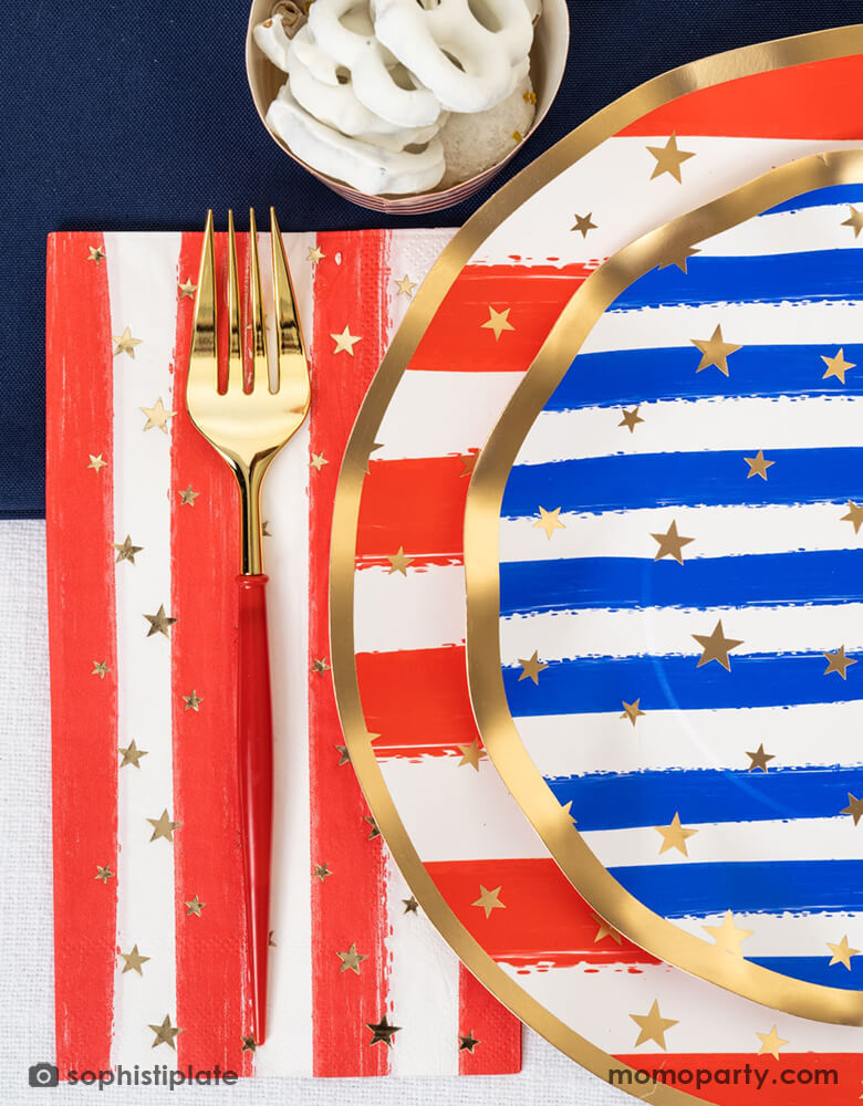 Wavy Patriotic Confetti Dinner Plates