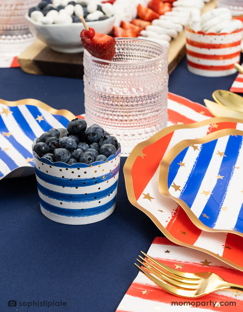 Wavy Patriotic Confetti Dinner Plates