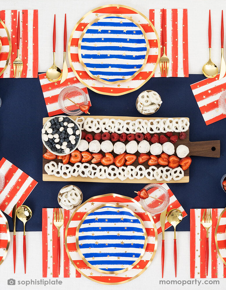 Wavy Patriotic Confetti Dinner Plates