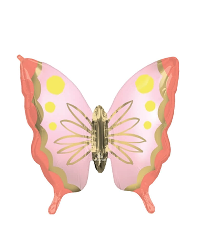 45626 Soulful Blossoms Butterfly by Anagram Balloons. This 36inches Soulful Blossoms Butterfly Foil Mylar Balloon  includes a self-sealing valve, preventing the gas from escaping after it's inflated.