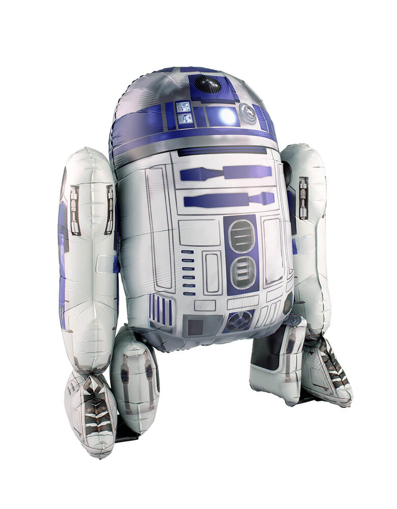 Anagram Balloon A110067 Star Wars R2D2 AirWalker Foil Balloon. Shaped like the robot from Star Wars, this balloon make a big statement for your little one's Star war birthday party. Star war fans