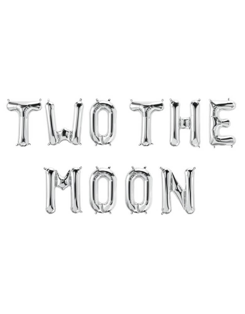 Two The Moon Mylar Balloon Set_Spelled out for a 2nd birthday Space themed Party