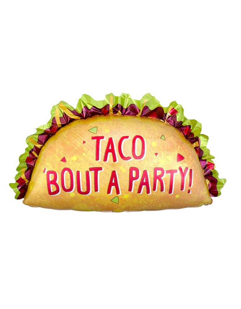 Anagram Taco 'Bout A Party Shape Foil Mylar Balloon