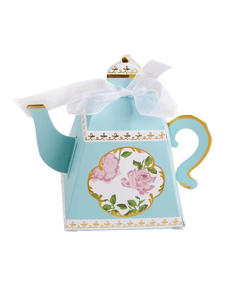 Tea Time Whimsy Teapot Favor Boxes - Blue (Set of 24)