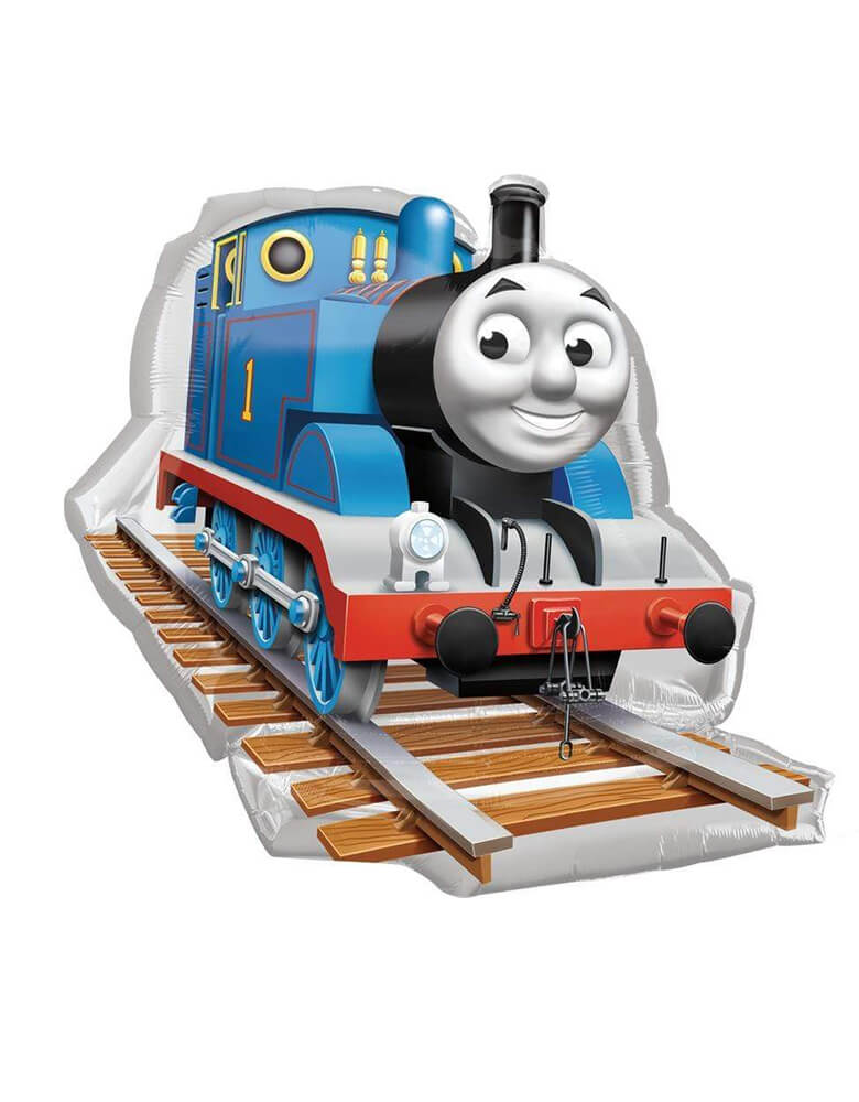 Thomas the Tank Engine 29" Mylar Foil Balloon by Anagram Balloons. 24817 Thomas the Tank™ SuperShape™ XL® P38 Chug along with Thomas! Accent your little one's train themed birthday party with this Thomas the Tank Engine foil mylar balloon with train truck
