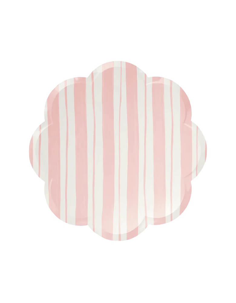 Momo Party's 8.5 x 8.5 inches ticking stripe side plates by Meri Meri, comes in a set of 8 in 3 colors of dusty pink, blue and dusty mint, these plates are reminiscent of sun loungers, perfect to add a summery feel to any party. Not only are they practical, but they are an effective way to decorate your table too.
