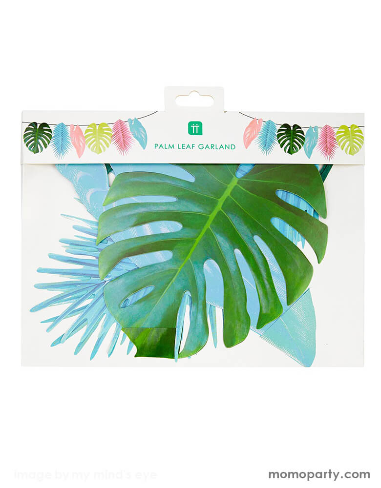 Talking Tables - Tropical Palm Pastel Leaf Garland in a Eco-friendly paper package. This party decoration features 12 palm leaves in pretty pastel colours. This garland is double-sided, simply hang on the wall, in the garden or across the ceiling to create a tropical atmosphere that your guests will love! Perfect for a tropical themed birthday party, fiesta or summer garden party