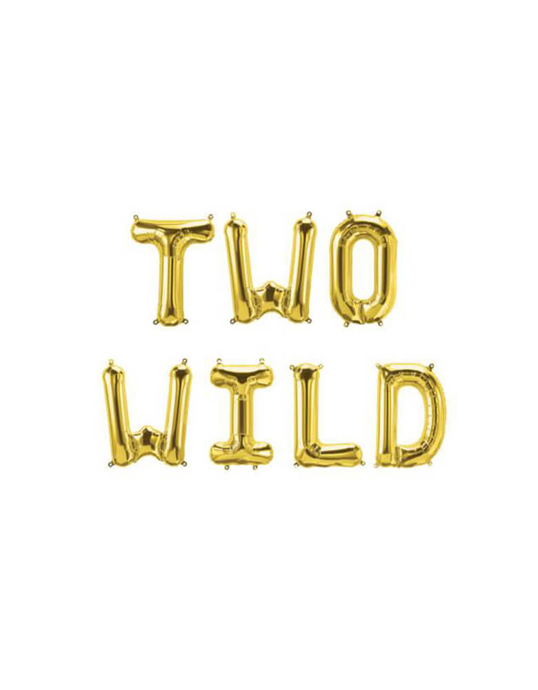 Two Wild Foil Mylar Balloon Set_Safari Jungle 2nd Birthday Party Ideas