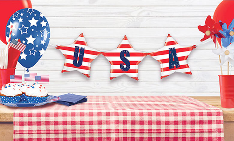 USA Bunting Foil Balloon