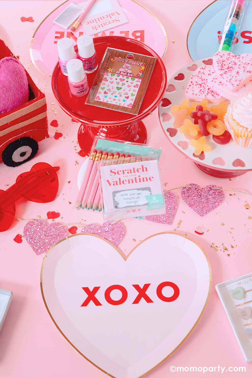 Valentine's Day Nail Art 3D Mini Hot Pink Hearts Nail Art Nail Decorat