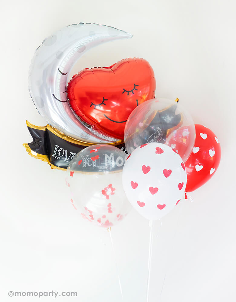 Heart Shaped Confetti Balloon Mix (Set of 5)