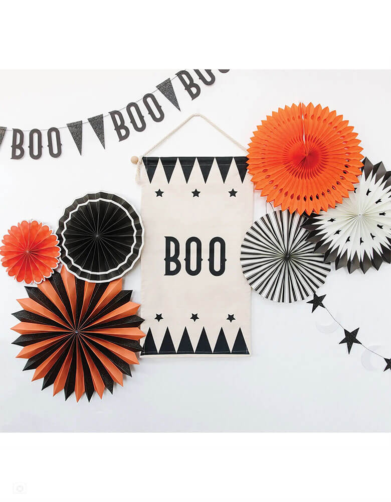 Vintage Halloween Paper Fans (Set of 6)