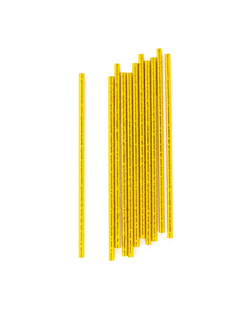 Red Swiss Dot & Gold Foil Party Straws Set (Set of 24)