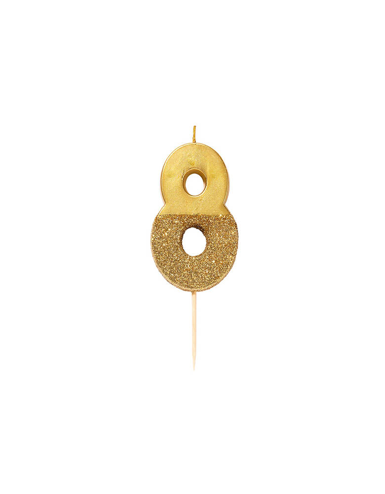 We Heart Birthday Glitter Candle - Gold