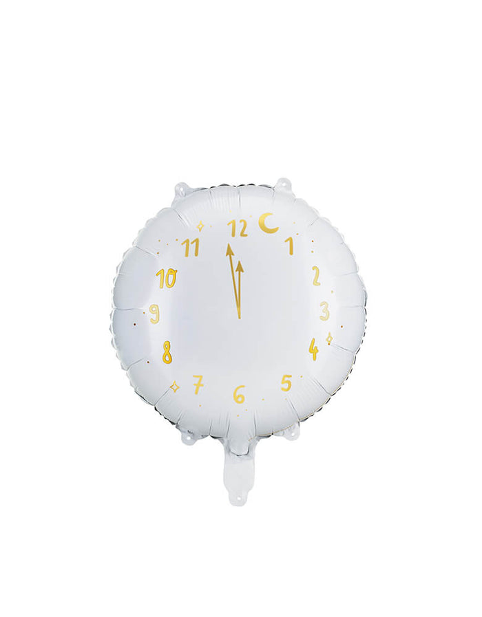 Clock Balloons White Clock Shaped Foil Balloon
