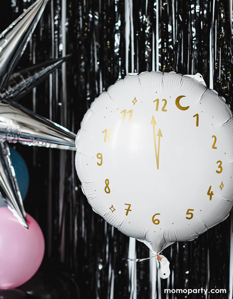White Clock Shaped Foil Balloon
