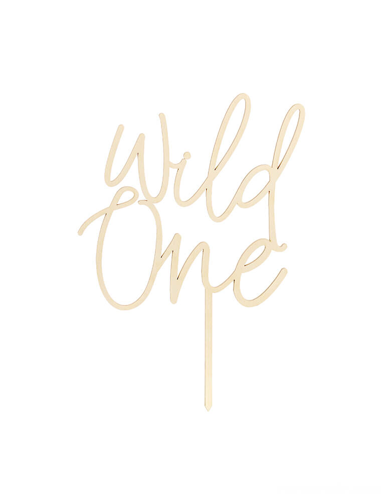 Wild One Wooden Cake Topper By Party Deco. This 8.6 inches height, Script letter wooden topper with "Wild One", It's perfect for a safari/animal or woodland themed party, 1st birthday, first birthday cake decoration! 