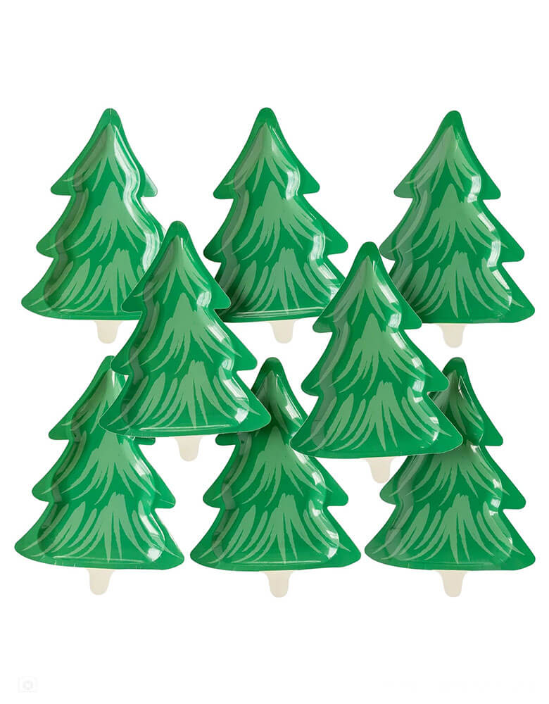 Momo Party's 8" tree shaped plates by My Mind's Eye, comes in a set of 8 plates. These die cut tree party plates are will add a touch of magic to your Christmas dinner, or make Christmas morning breakfast a jolly affair that your loved ones will remember for a long time.
