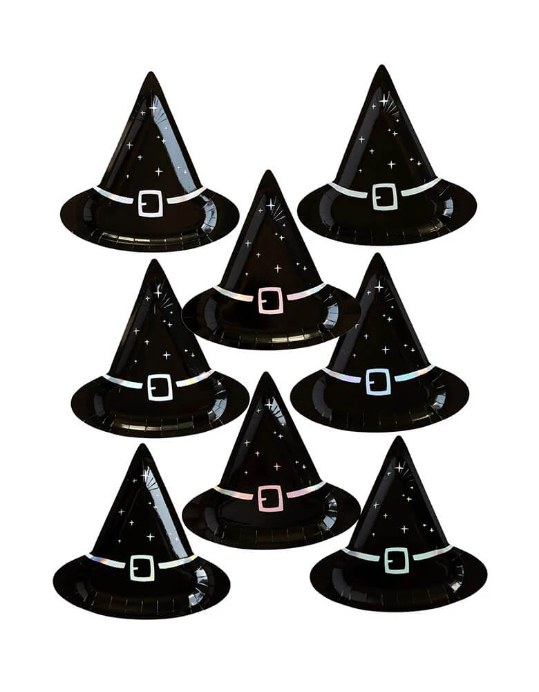 My Mind's Eye Witching Hour Witch Hat Shaped Plates, set of 8, perfect for a witch themed Hocus Pocus Halloween party for little ghouls