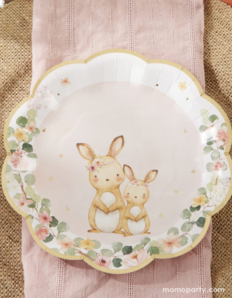 Woodland Baby Small Paper Plates - Pink (Set of 16)