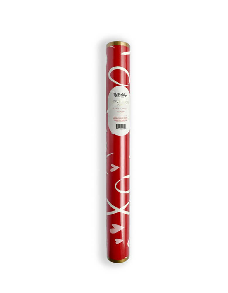 My Mind's Eye - XOXO Paper Table Runner. This 16" x 120" XOXO in In classic Valentine red and cream paper table runner is perfect for setting a romantic table for two, Galentine's party and Valentine dessert tables, anniversary dinners, and parties. Morden and high quality party supplies, party online store, party boutique online store, party supplies at momoparty.com
