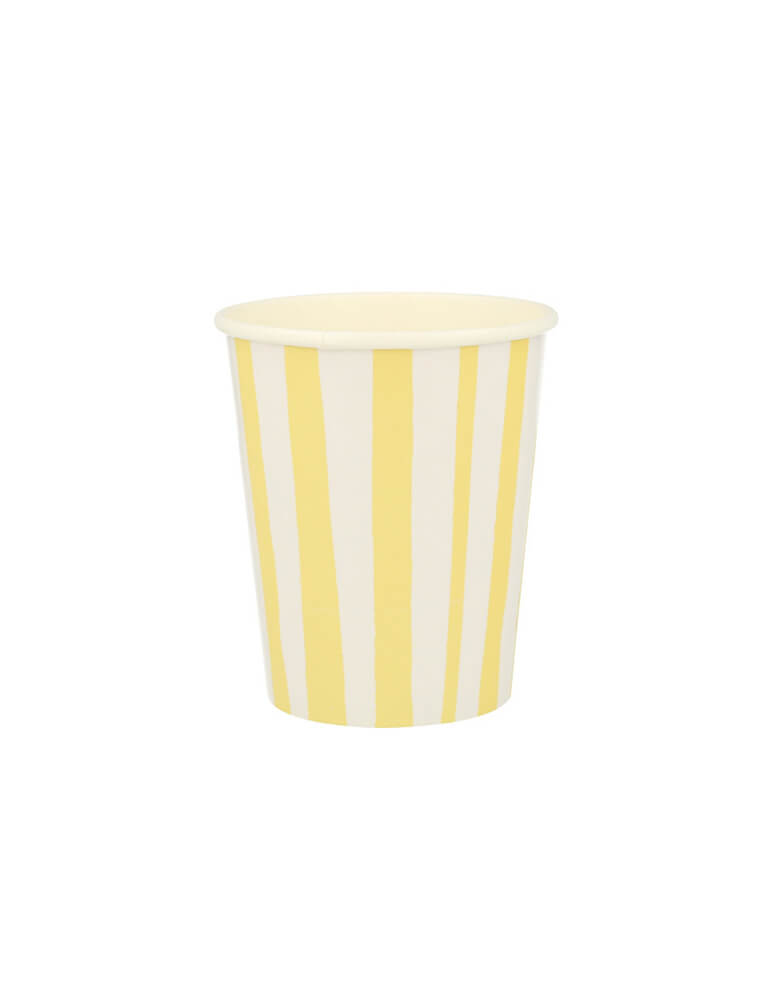 Meri Meri 9oz Yellow white striped cup