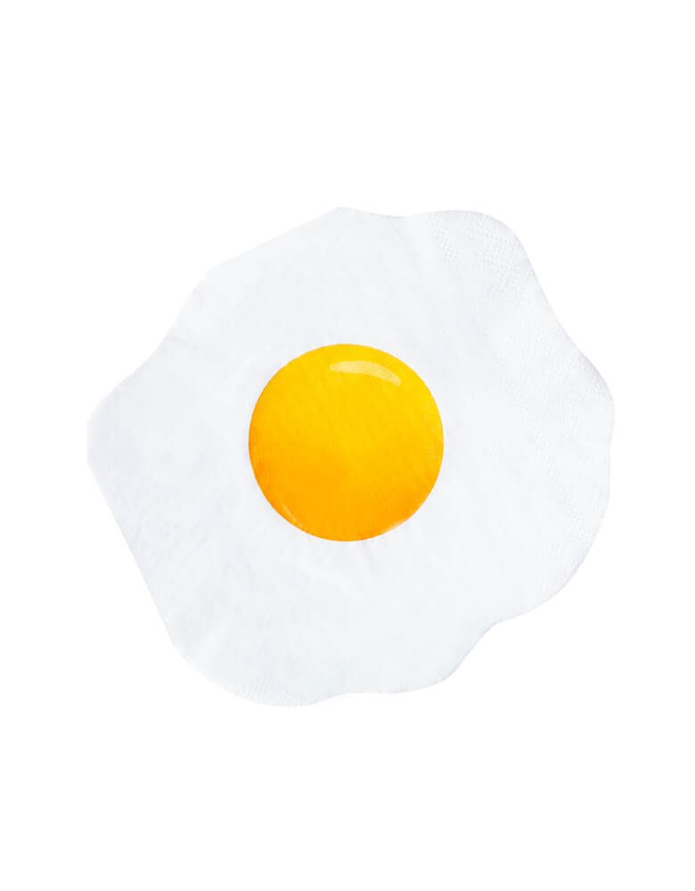 Jollity & Co - Yolks on You Small Napkins. 7 inches pack of 8 with egg die cut shape.x. Witty, playful, and stylish, these Yolks On You small plates are perfect for the entertainer who always looking at things sunny side up!