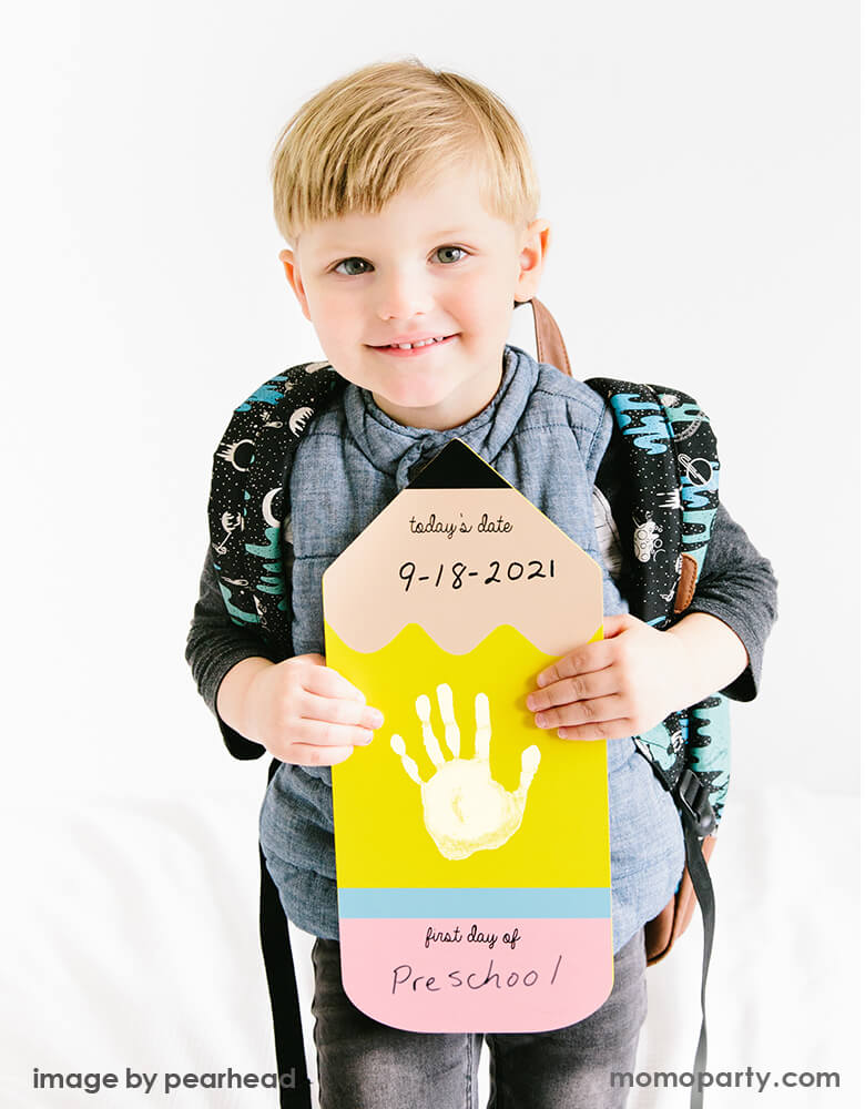 First or Last Day of School Reversible Pencil Handprint Sign