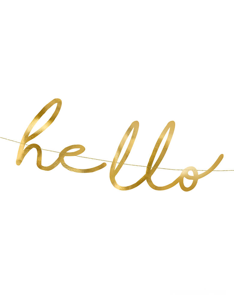 Hello Baby Gold Banner